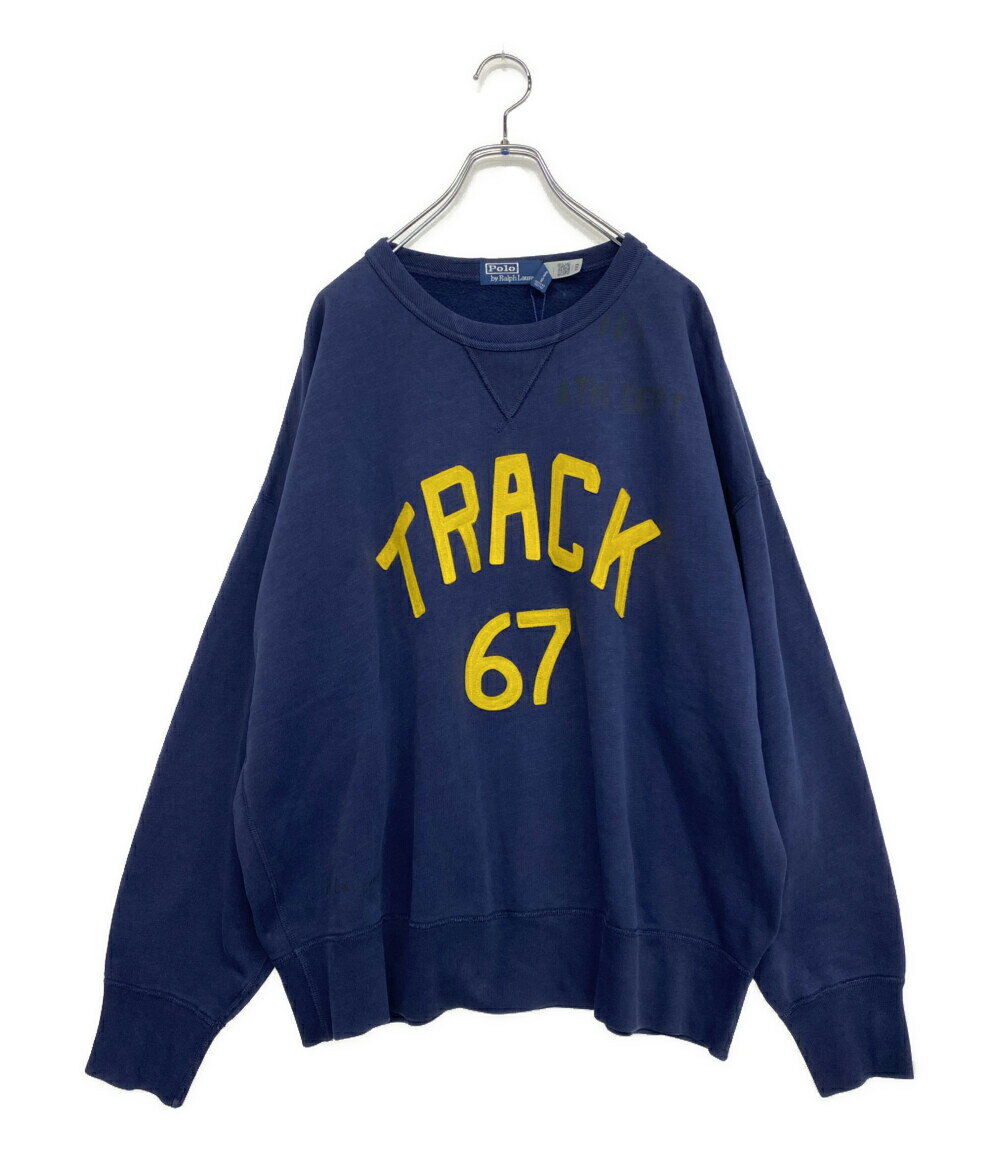 【先着クーポン27日1:59迄】【中古】 ラルフローレン スウェット ヴィンテージフィット グラフィック 前V ネイビー メンズ SIZE XL RALPH LAUREN(4)