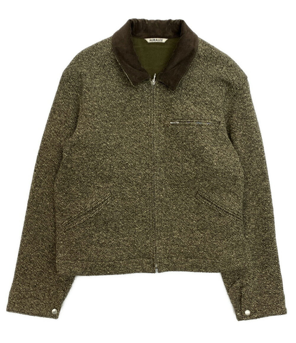 【中古】 オーラリー ジップアップブルゾン HOMESPUN TWEED ZIP BLOUSON A25AB01HT メンズ SIZE 5 AURALEE