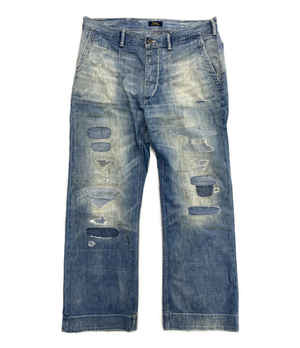 Rakuten - 【中古】 ポロ・ラルフローレン デニムパンツ CLASSIC FIT DISTRESSED JEAN ダメージ加工 メンズ SIZE 34x32 POLO RALPH LAUREN