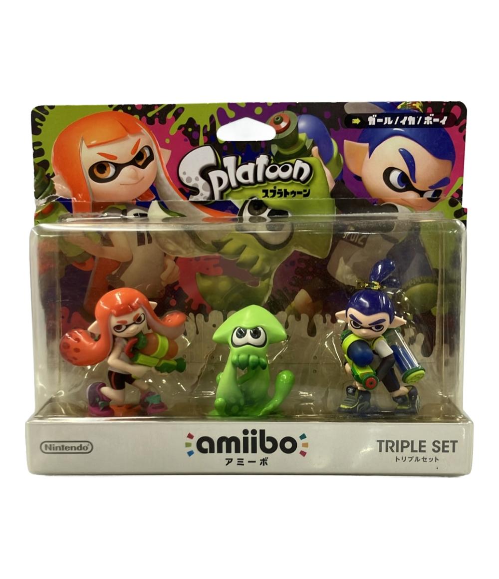 【中古】ニンテンドー アミーボ スプラトゥーン ガール イカ ボーイ トリプルセット amiibo