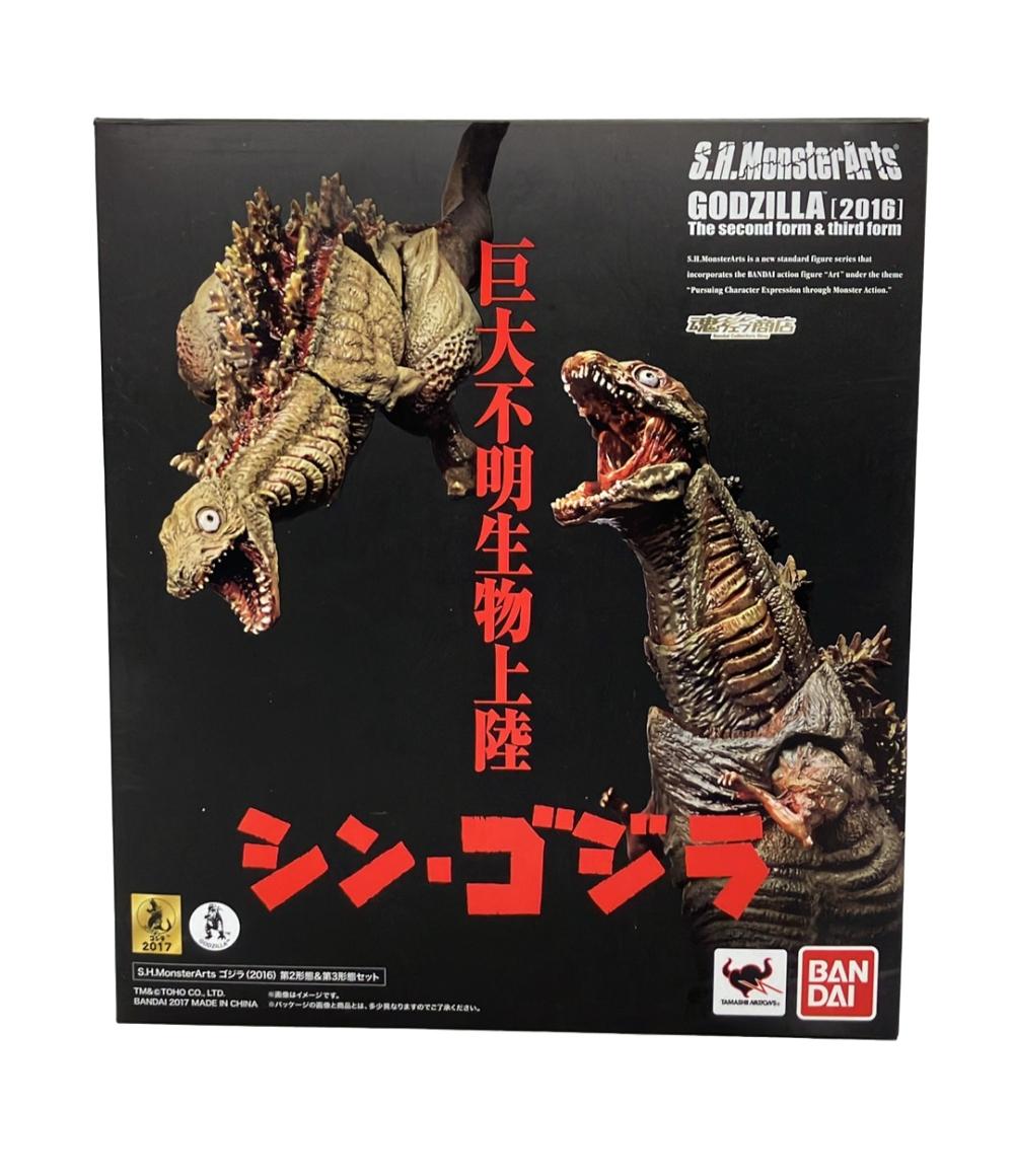 【最大1,000円OFFクーポン23日1:59迄】【中古】 美品 バンダイ シン・ゴジラ S.H.MonsterArts ゴジラ(2016) 第2形態＆第3形態セット フィギュア