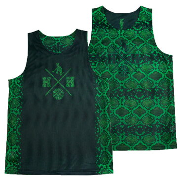 HXB × HITH Reversible Mesh Tank【GREEN COBRA】バスケットボール　バスケ　タンクトップ　プラティクス　リバーシブル グリーン マンバ コブラ ヘビ 蛇