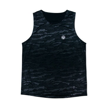 HXB【CAMO EMBOSS MESH TANKTOP】Black　バスケットボール　バスケ　タンクトップ　プラクティス バスケウェア