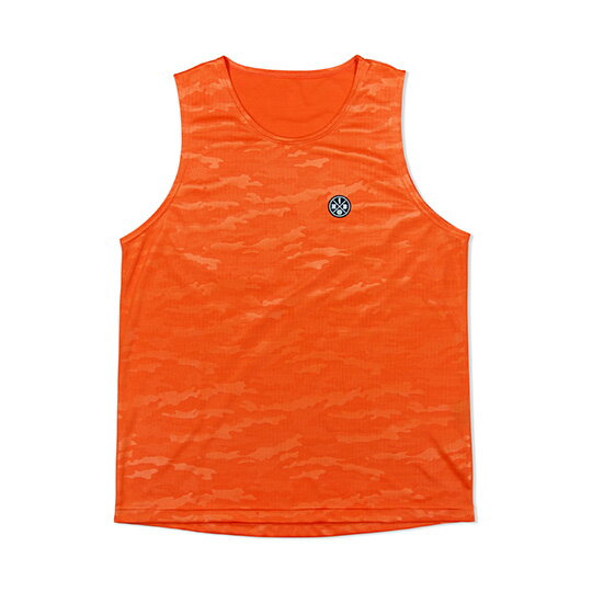 HXB【CAMO EMBOSS MESH TANKTOP】Orange バスケットボール　バスケ　タンクトップ　プラクティス バスケウェア