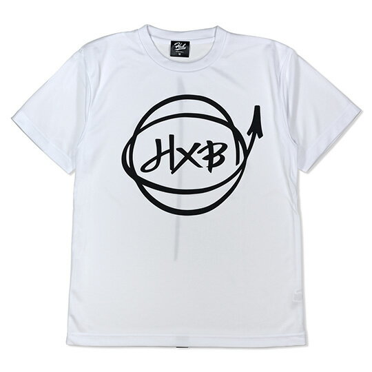 HXB ドライTEE【Marker】 WHITE×BLACK バスケットボール ドライTシャツ