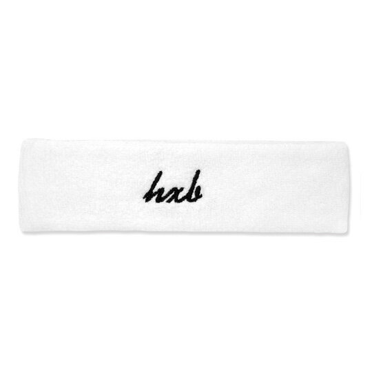 HXB HEAD BAND 【Cursive】 LOGO WHITE M Size ヘッドバンド ヘアバンド バスケットボール バスケ スポーツ