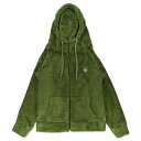 HXB【SILKY BOA HOODIE】OLIVE バスケットボール ボアフリース ジップフーディー