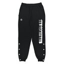 HXB SWEAT PANTS【BEVEL LOGO】BLACK バスケットボール 裾ボタン付き スウェットパンツ