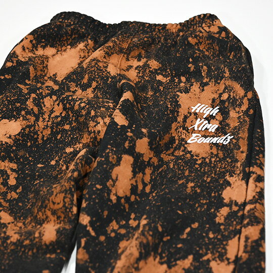 HXB SWEAT PANTS 【Calligraphy】 RUSTY×WHITE バスケットボール スウェットパンツ セットアップ ブリーチ タイダイ 2