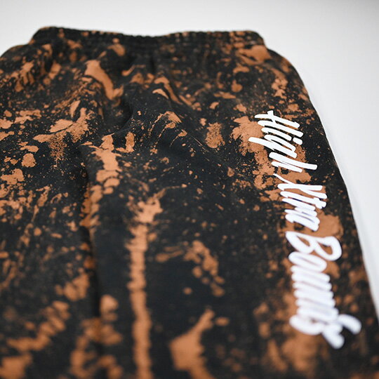HXB SWEAT PANTS 【Calligraphy】 RUSTY×WHITE バスケットボール スウェットパンツ セットアップ ブリーチ タイダイ 3