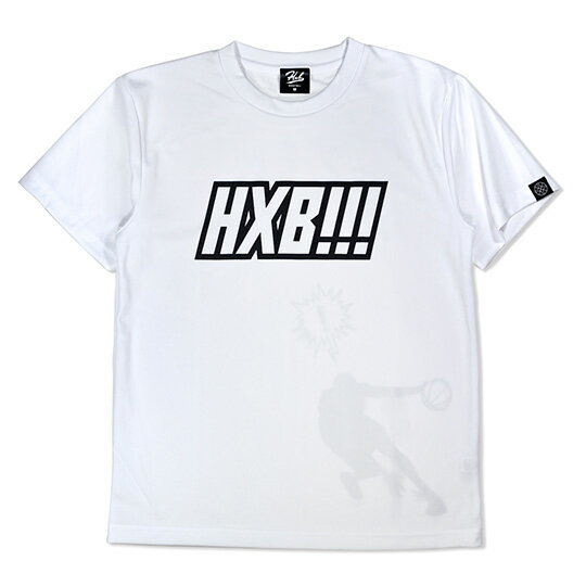 HXB ドライTEE  WHITE×+BLACK バスケットボール ドライTシャツ