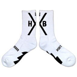 HXB "GOOD LUCK SOCKS"【XOVER 2.0】WHITE×BLACK バスケットボール グッドラック ソックス 靴下