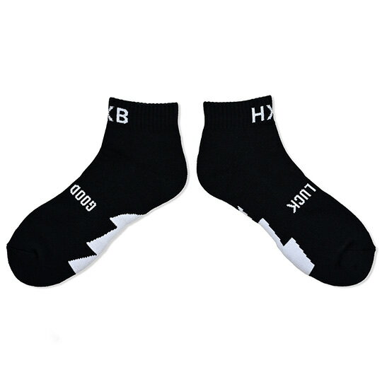 HXB GOOD LUCK SOCKS 【SHORTYS 2.0】BLACK×WHITE バスケットボール グッドラック ソックス 靴下