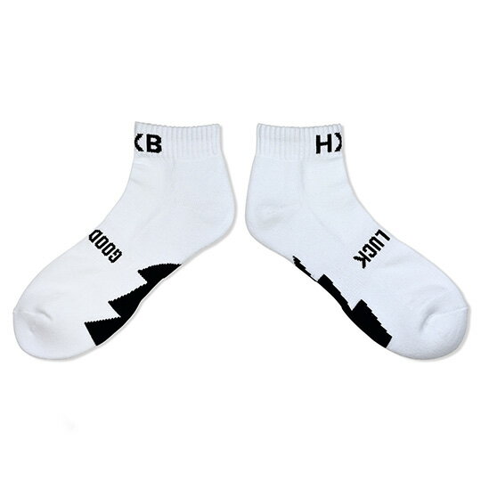 HXB GOOD LUCK SOCKS 【SHORTYS 2.0】WHITE×BLACK バスケットボール グッドラック ソックス 靴下