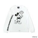 Mickey ミッキー / HXBバスケットボール ロングスリーブTシャツ(ドライ) / ディズニーコレクション / ホワイト×ブラック