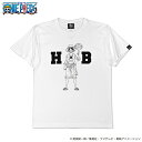 HXB×ONE PIECE "コットンTシャツ" 【Luffy】 ホワイト×ブラック / ワンピース公式 オフィシャルコラボレーション ルフィ