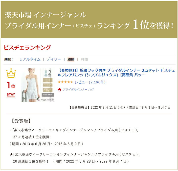 【交換無料】拡張フック付き ブライダルインナー 2点セット ビスチェ＆フレアパンツ (シンプルリュクス)【高品質 パッド入り 背中開き 広い A-Eカップ アンダー65-75 ウエディングドレス用 補正下着 調節可能 調整可 コルセット 結婚式 ボディメイク サポート力 Aカップ】