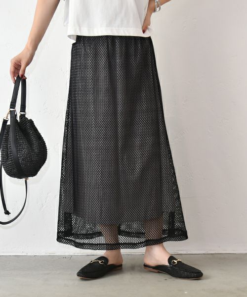 【SALE】HUMS｜メッシュスカート [[500352]][C]