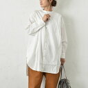 【SALE】hagumu|オックスシャツチュニック レディース ナチュラル 長袖 コットン 綿 30代 40代 50代 ファッション コーデ 秋服 トップス[[...