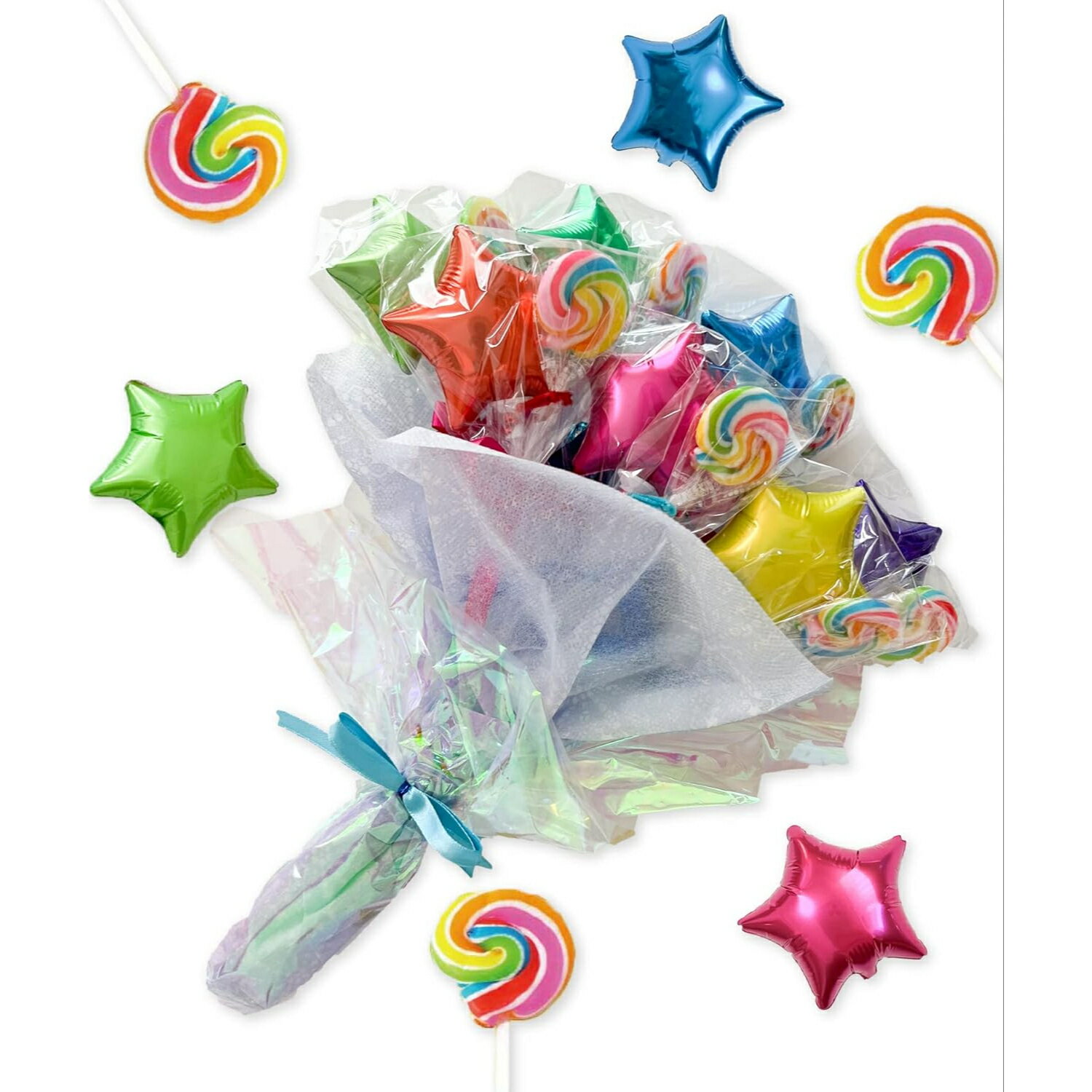 お菓子ブーケ プチギフト 退職 発表会 キャンディブーケ 結婚式 誕生日 子供 ミニ プレゼント 子ども ペロペロキャンディ Hugmm
