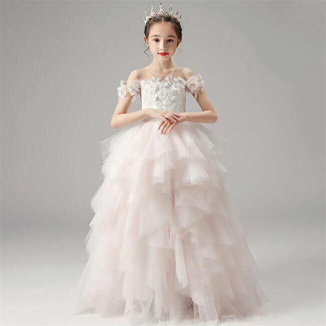 Dresses - ロングドレスキッズドレス子供ドレスAラインマキシ丈フォーマルドレスワンピースキッズ服子供服女の子子ども発表会七五三演出舞台結婚式卒業園入園式ピアノ110-160CM