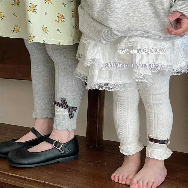 Hug Selectのレギンスキッズ女の子スパッツズボンパンツ9分丈レギンスパンツレギパンロングパンツ春秋かわいいリボンガールズ子供服ボトムス長ズボン伸びるストレッチカジュアル保育園小学生お出かけ通園通学プレゼント100cm110cm120cm130cm140cm｜アングル3