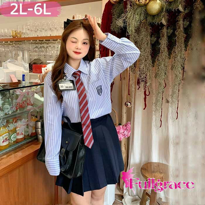 乐天商城 - 制服シャツセットスカート大きいサイズ上下セットスクールスカートプリーツスカートミニ丈42cm48cm大きいサイズ卒業式入学式ぽっちゃり学生制服レディース春高校生学生服通学女の子女子高校JK制服jk可愛いブルーm3n1