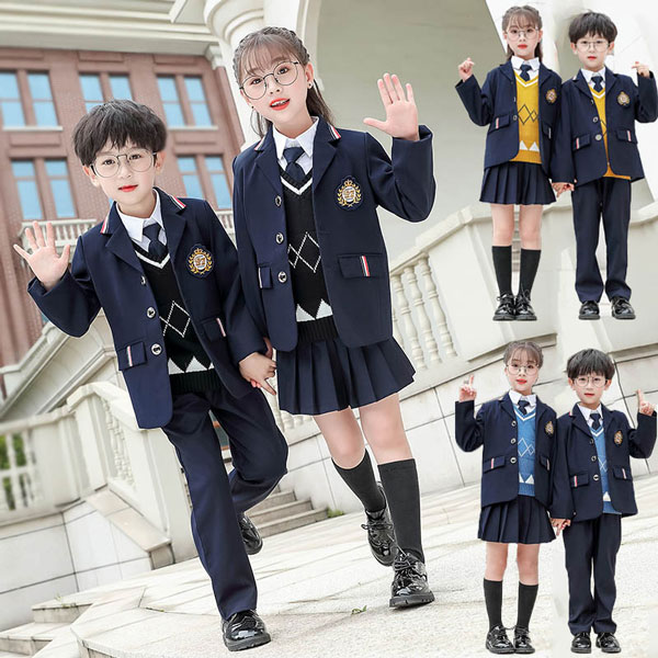 樂天商城 - 卒業式スーツ女の子入学式男の子卒服子供服フォーマル5点セット制服セットネイビー紺小学校中学校幼稚園卒園式入園式七五三発表会ジュニアキッズ100110120130140150160170180cmセットアップブレザースカートズボン上品おしゃれ