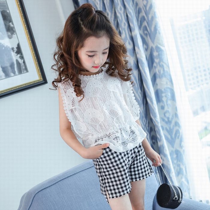 Sleeveless, Tank Tops - 上下セット子供服夏ノースリーブ女の子チュニック子供タンクトップ