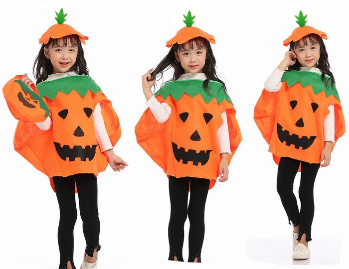 ハロウィンかぼちゃのおばけ衣装仮装コスチューム男女兼用男の子女の子イベントパーティーレディース帽子・バッグ付き