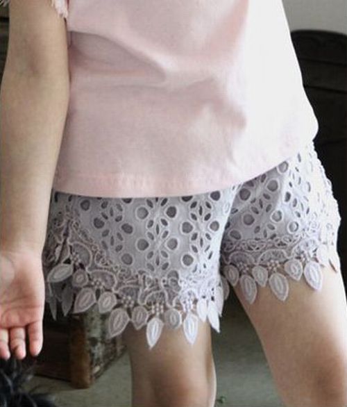 乐天商城 - 子供服女の子ショートパンツレースボトムス子供ショートパンツキッズ