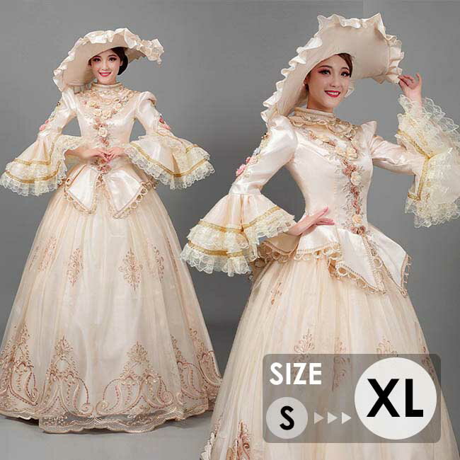 ロココ舞台服ステージ衣装プリンセスライン姫袖ロングドレス18世紀ヨーロッパ宮廷...