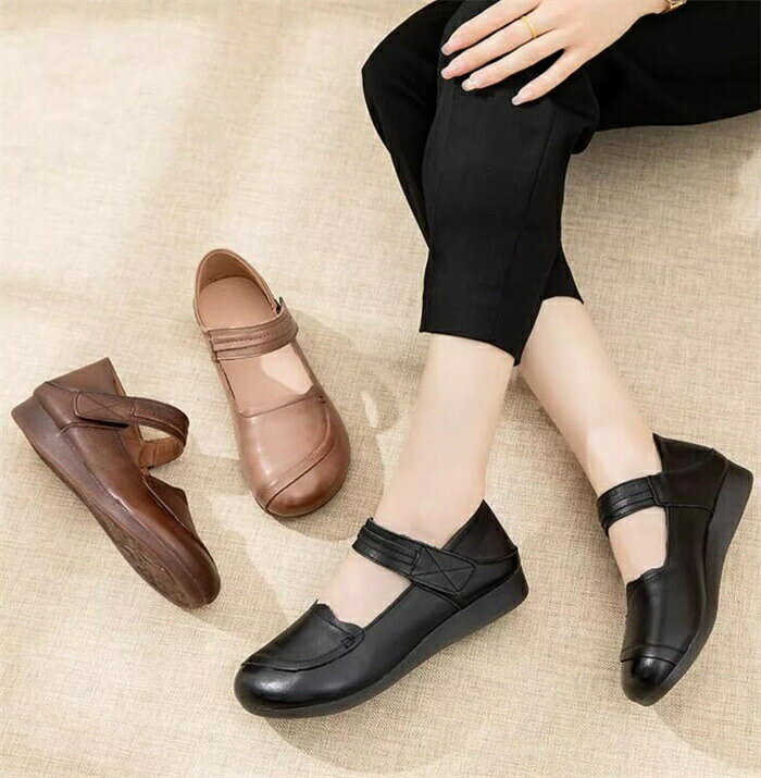 シニアファッション パンプス レディース 痛くない ローヒール ぺたんこ 走れる パンプス 柔らかい 長時間 歩きやすい フラットシューズ おしゃれ お母さん おばあちゃん 祖母 ギフト おすすめ hugselect-10017174 Hug Select サンプル画像3