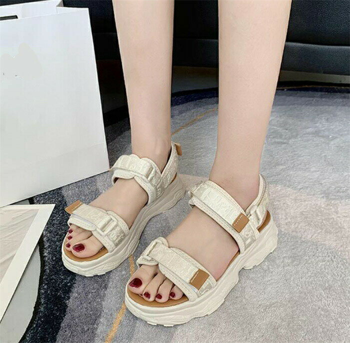 Sports Sandal - スポーツサンダル レディース 厚底サンダル 歩きやすい 疲れない 通気性 ぺたんサンダル 快適な履き心地 美脚 スニーカーサンダル 痛くない カジュアル 靴 旅行 リゾート 通気性 夏新作