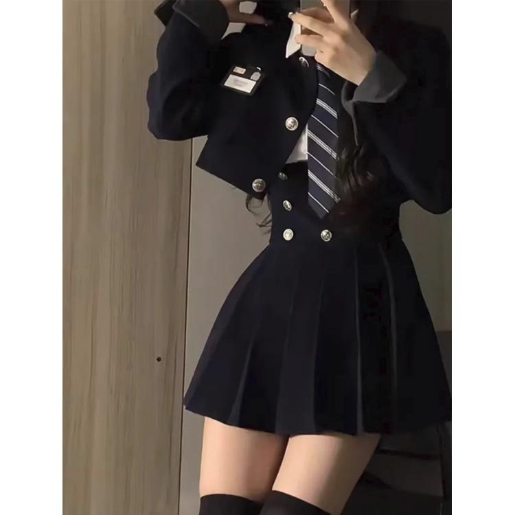 Hug Selectの韓国 韓国 女の子 スーツ 上下セット 制服 セット 卒業式 ピアノ発表会 ブレザー 卒服 入学式 中学生 なんちゃって制服 高校生 小学生 スカートスーツ フォーマルスーツ レディース JK制服 七五三 結婚式｜アングル2