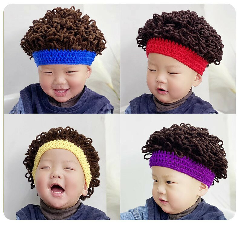 キッズ用 ウイッグキャップ ドレッド 三つ編み ヘアバンドタイプ 帽子 カツラ ウィッグヘア 帽子 髪の毛付き ウィッグ付き 秋冬 防寒 子供