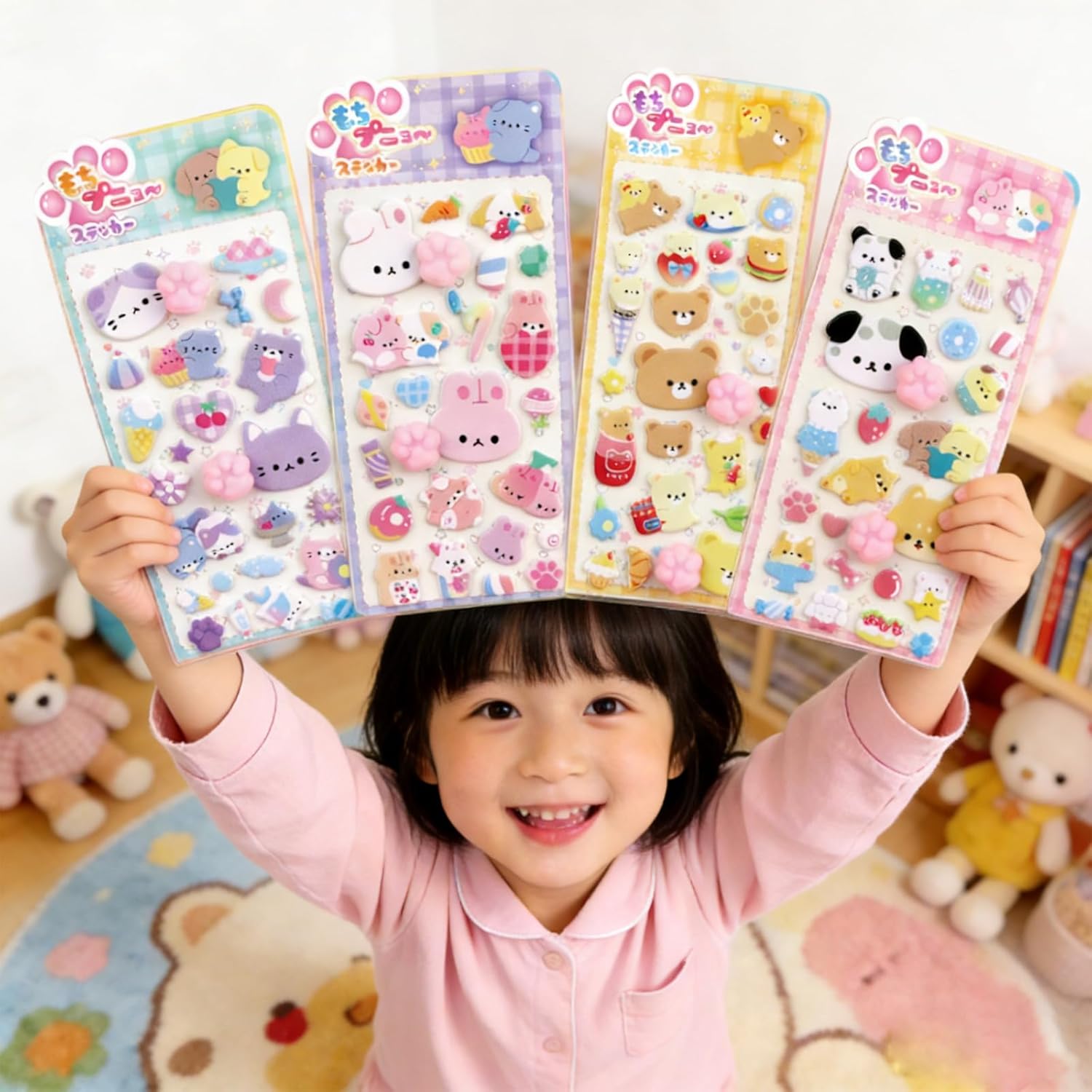 1枚/4枚/6枚セット 肉球 シール おしりぷにぷにシール 3D立体ステッカー 猫の手 動物 キャラクター もっちり スクイーズ 柔らかいPVC製 ふわふわ もちもち 泡ステッカー ぷくぷくしーる 肉球デザイン 飾り付け ご褒美 シール 手芸用品 携帯電話飾り用 スマホケース 手帳 DIY hugselect-10016226 Hug Select サンプル画像3