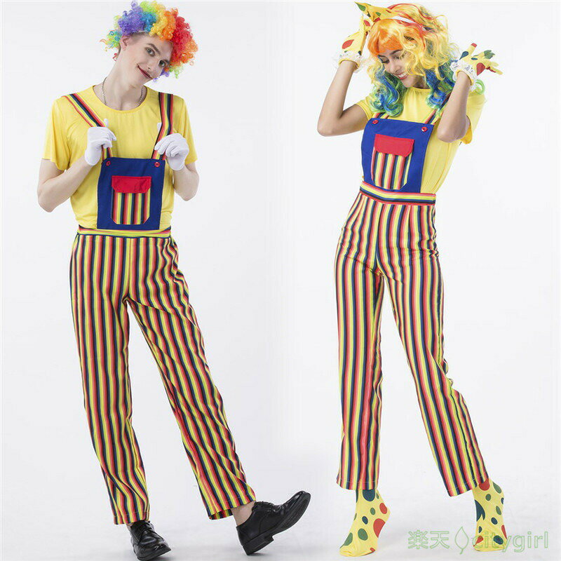 Clown - ハロウィン コスプレ ピエロ コスチューム 悪魔 アニメ 魔女 舞台劇 大人用 コスプレ衣装 仮装 文化祭 忘年会 舞台衣装 演出服 レディース 女性用 メンズ用 cosplay 欧米 おもしろ イベントに大人気