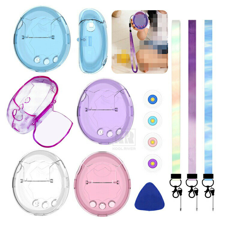 Single-Lens Reflex Cameras - Tamagotchi Paradise クリア ケース カバー 透明 プラスチック ストラップ付き ハードケース お洒落 かわいい BANDAI バンダイ たまごっちパラダイス シンプル おしゃれ パープルスカイ ピンクランド ブルーウォーター