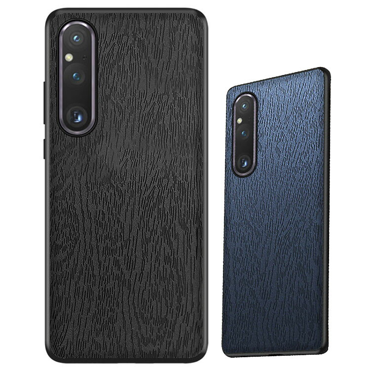 Sony Xperia 1 V ケース カバー 耐衝撃 木目調 PUレザー 背面レザーケース ソニー エクスぺリア1 V アンドロイド おすすめ おしゃれ スマートフォン/スマフォ/スマホケース/カバー ストラップホール付き