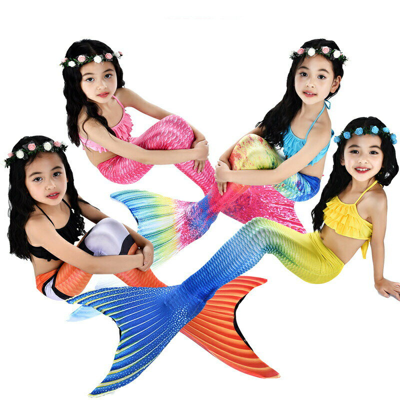 樂天商城 - 人魚姫 子供 女の子 みずぎ 水着 送料無料 コスチューム衣装 ベビー マーメイドガールズ ジュニア 写真服 イベント スイムウェア3点セット