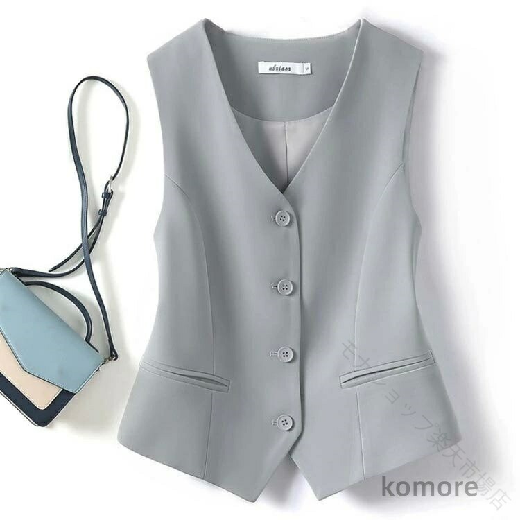 制服 ベスト ブラック 事務服 仕事着 おしゃれ ホテル ol 通勤 男女兼用 単品 企業 ユニフォーム 大きいサイズ 前開き 着痩せ ファッション ウェア 衣料 ビジネス 制服セット 仕事用 作業 hugselect-10050887 Hug Select サンプル画像3