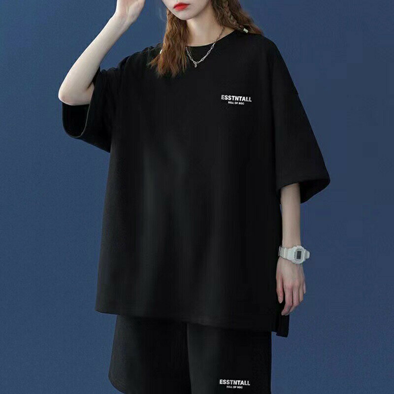 上下セット セットアップ レディース 大きいサイズ 夏 Tシャツ+ショートパンツ 2点...