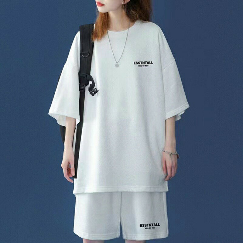 上下セット セットアップ レディース 大きいサイズ 夏 Tシャツ+ショートパンツ 2点...