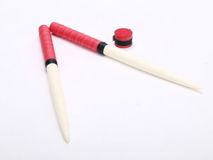 激安！送料無料 太鼓の達人専用マイバチ/35cm/朴の木/ロール仕様/テーパー加工/交換用グリップ付/アーケードゲーム/wii/グリップカラー赤色レッド/握りやすい特性グリップ/ドン、連打、高得点/ロール/初心者〜上級者まで