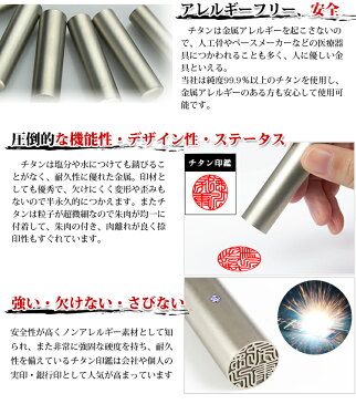 100円クーポン有 印鑑 チタン アタリ・ケース付 実印 個人 あたり付き 実印 チタン 実印 女性 男性 実印 銀行印 認印 はんこ 名前 判子 ハンコ 判子オーダー シルバーブラストチタン 買い回り ポイント消化 ★銀色チタン 10.5mm-18.0mm