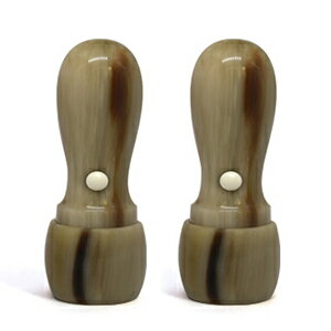 法人印鑑セット 会社印鑑 水牛オランダ水牛【中色】 2本セット 実印[天丸]18.0mm+銀行印[天丸]16.5mm ..