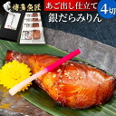 あごだし仕立て銀だらみりん 4切れ 銀鱈みりん 干物 銀だら 長崎県産焼きあご あご出し みりん干し 海産物 海鮮 おつまみ 銀だら 銀鱈 銀だらみりん ビール お取り寄せグルメ ギフト 土産 お土産 送料無料 ホワイトデー お返し