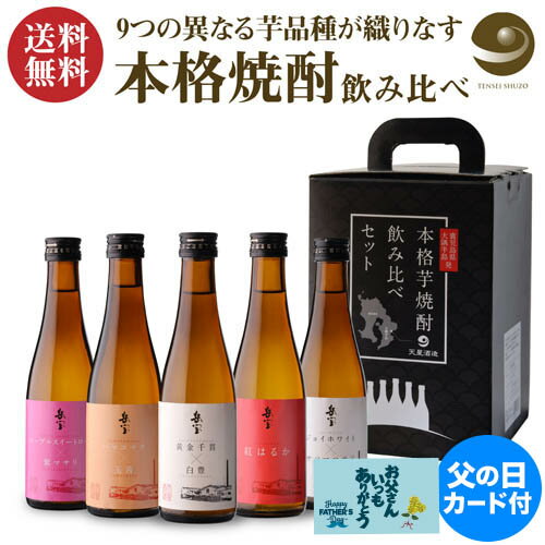 焼酎飲み比べセット 【300円OFFクーポン(2日10時迄)】焼酎 芋焼酎 岳宝 飲み比べセット 300ml 5本 セット 鹿児島県 天星酒造 芋焼酎 飲み比べ セット ギフト 贈答 贈物 専用箱付き 酒 プレゼント お酒 長S 父の日