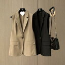 ジレベスト レディース 春秋 ノースリーブ ロングジレ トレンチベスト 無地 ジレンチ トップス ロングベスト フォーマル ジレベスト 春 秋 冬 大きいサイズ ゆったり 大人 OL 通勤 ブラック ベージュ